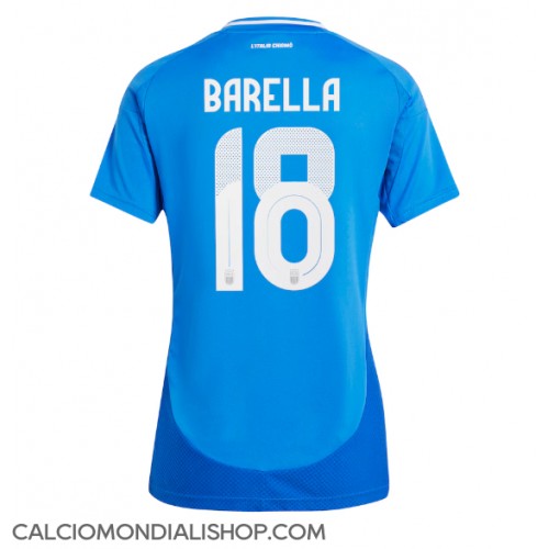 Maglie da calcio Italia Nicolo Barella #18 Prima Maglia Femminile Europei 2024 Manica Corta